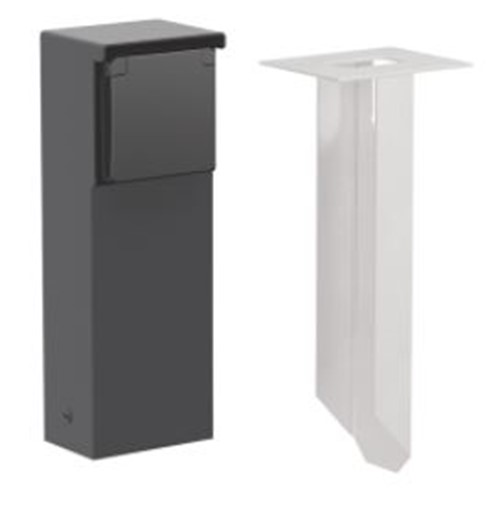 Borne de jardin avec prise de courant 16 A/250 Vac, borne de terre et pointe