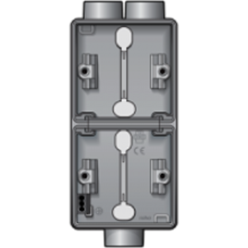 HY55 Doppel-Aufbaudose mit 1x zwei M20 Eingänge une ein M20 Eingang - grau