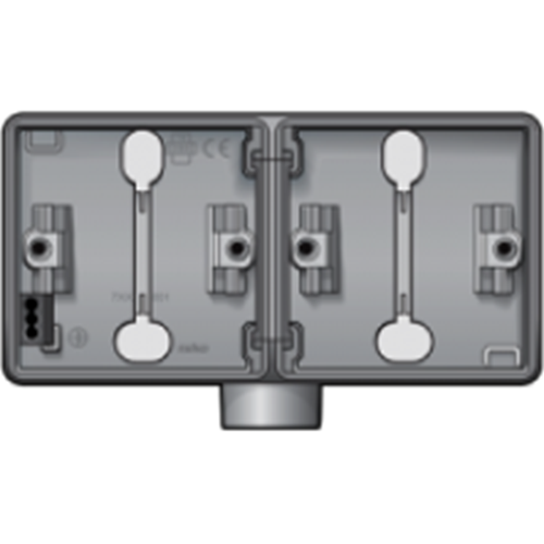 HY55 Horizontale Doppel-Aufbaudose mit einem M20 Eingang - grau