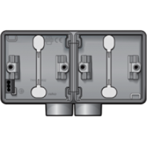 HY55 Boîte double horizontale avec 1x deux entrées M20 - gris