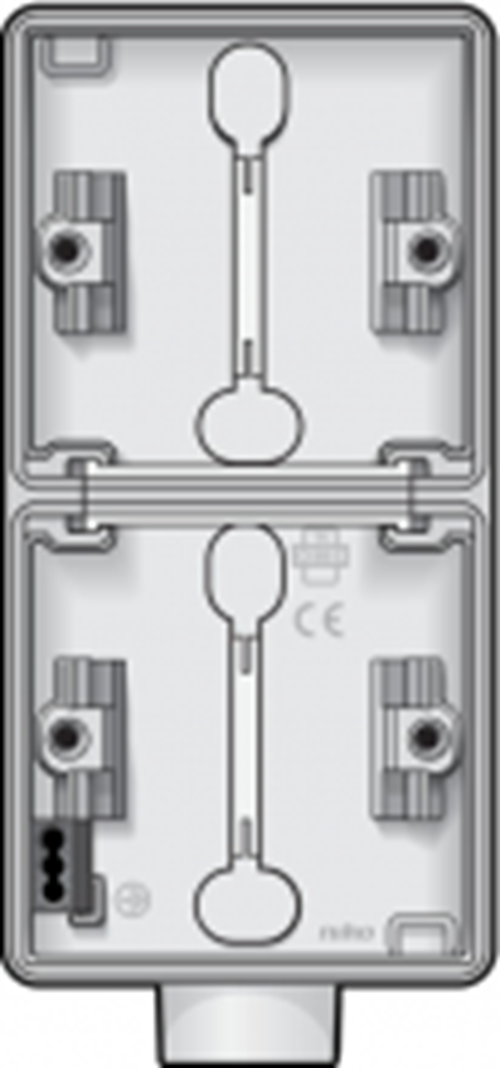 HY55 Doppel-Aufbaudose mit einem M20 Eingang - weiss