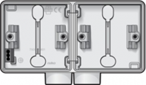 HY55 Boîte double horizontale avec 1x deux entrées M20 - blanc