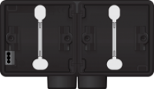 HY55 Horizontale Doppel-Aufbaudose mit 1x zwei M20 Eingänge - schwarz