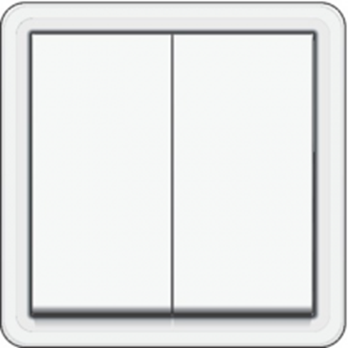 HY55  Bouton-poussoir double NO/NF - appareil complet - blanc