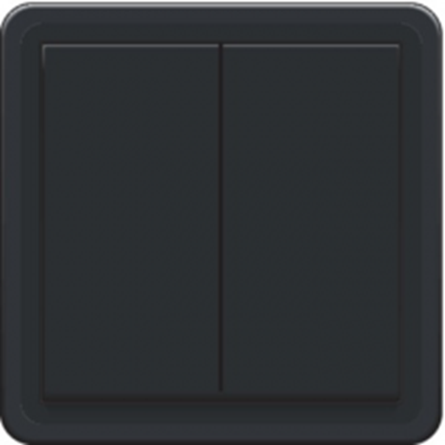 HY55  Bouton-poussoir double NO/NF - appareil complet - noir