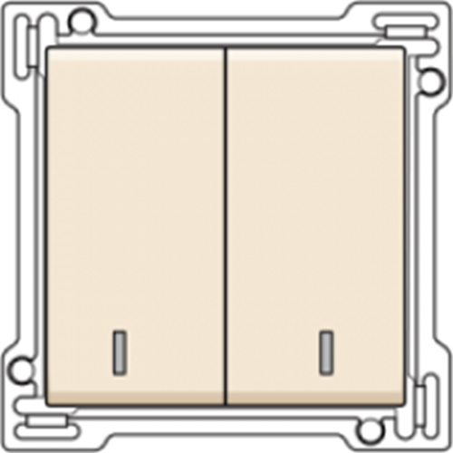 Set Schalter Serienschalter mit Kontrollampe - cream