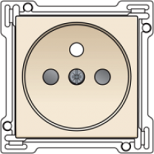 Zentralplatte Steckdosen  2P + Erde - cream