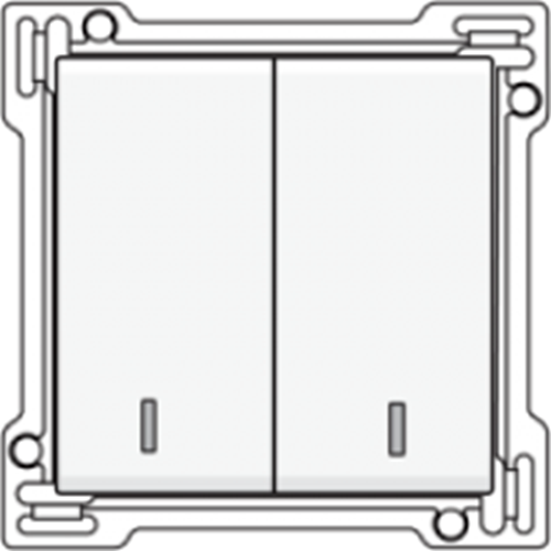 Set interrupteur double allumage avec 2 voyantes transp. - white