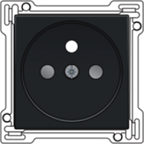 Set de finition prise de courant avec broche de terre 2P - anthracite