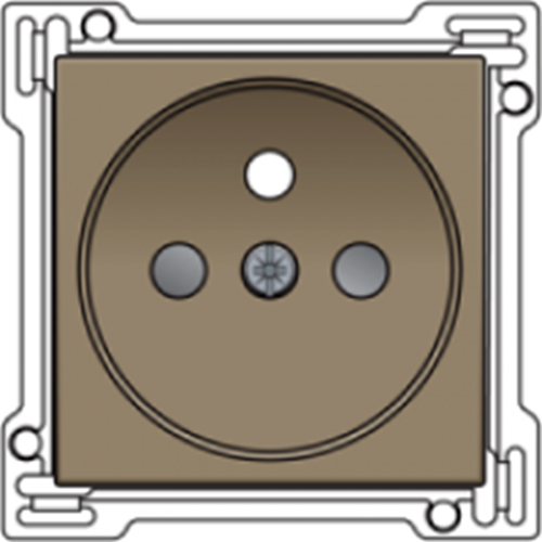 Zentralplatte Steckdosen  2P + Erde - bronze coated