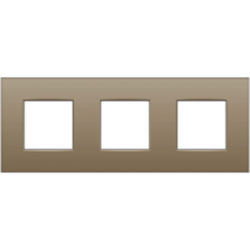 Plaque de recouvrement triple horizontal 71mm - bronze