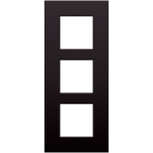 Abdeckplatte dreifach senkrecht 60mm - dark brown