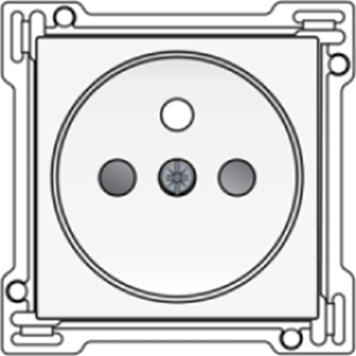 Set de finition prise de courant avec broche de terre 2P - Niko Pure steel white coated
