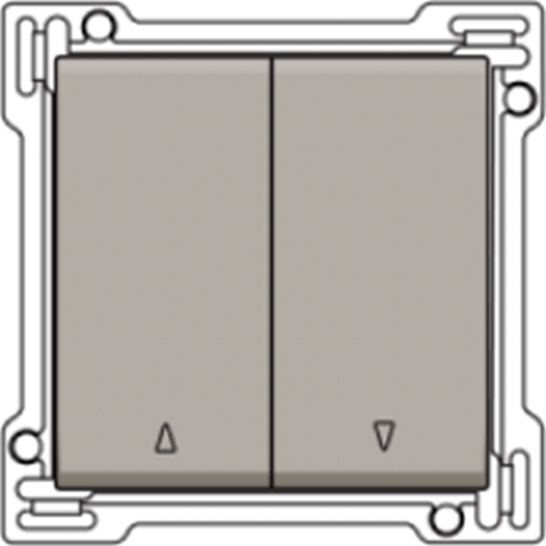 Set bouton-poussoir volets, verr. électr. - steel champagne